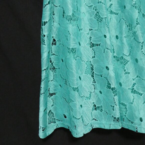NOTATIONS | medium | Turquoise Lined Lace Skirt | Stretchy Waistband | NWOT - Picture 6 of 15